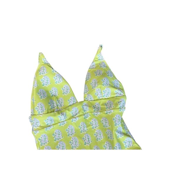 NWT J.Crew Green Paisley Plunge One-Piece Swimsuit 10 - Picture 9 of 13